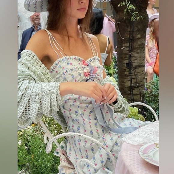 Loveshackfancy Ridley Maxi Dress Lilac Crema Worn Once Sz 0 bridal maxi xs white - Picture 4 of 11